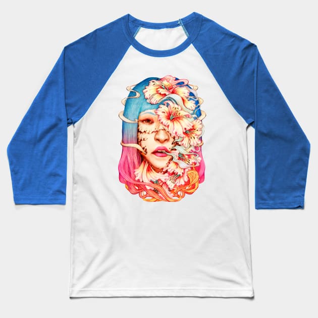 The Shape of Flowers Baseball T-Shirt by Villainmazk